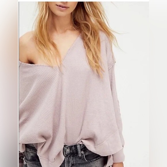 We the Free Free People Owen Oversized Thermal Fair Orchid - Picture 3 of 15